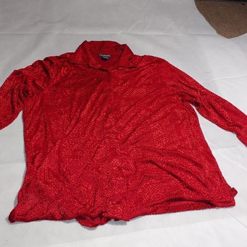 Notations women's blouse red size 1x